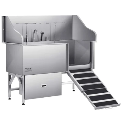 Abbildung von VEVOR Hundepflegewanne Rampe Wasserfilterplatte rechte Tür 1550x790x1470mm