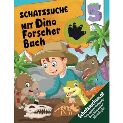 Abbildung von Dinosaurier Schatzsuche mit Dinoforscherbuch Kindergeburtstag Spiel ab 5 Jahren: Begebt euch dem Dinoforscherausweis auf eine spannende Dinosaurierausgrabung! (Bravo Schatzsuche)