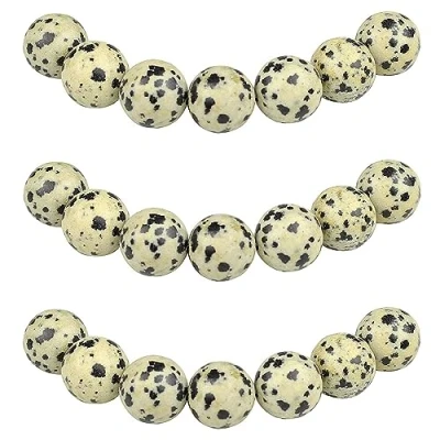 Abbildung von MJDCB Perlen zum Auffädeln 8mm 45 stück Leopardenfell Stein Halbedelsteine mit Loch Natürliche Lose Runde Steinperlen für Herstellung Schmuck Armbänder Halsketten