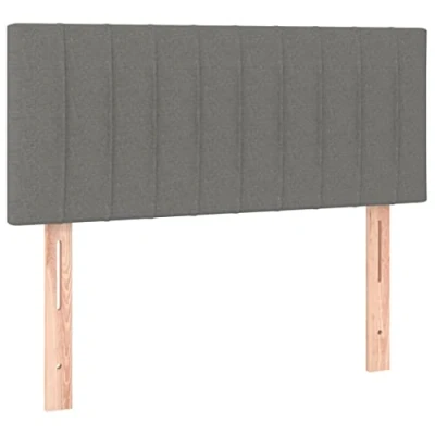 Abbildung von vidaXL Kopfteil, Bettkopfteil mit Holzbeinen, Höhenverstellbar Polsterkopfteil für Bett, Betthaupt Bettzubehör Schlafzimmer, Dunkelgrau 100x5x78/88cm Stoff