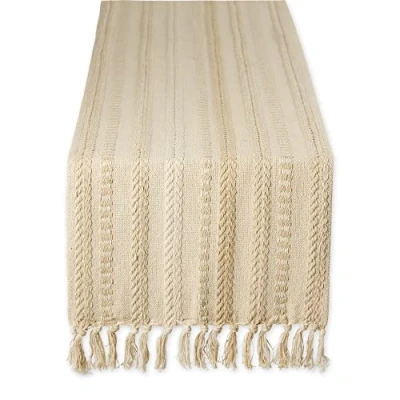 Abbildung von DII Farmhouse Tischläufer Kollektion, geflochten, gestreift, 38,1 x 27,4 cm, Vintage Leinen