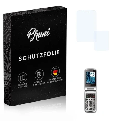 Abbildung von Bruni Schutzfolie kompatibel mit Beafon SL645 Folie, glasklare Displayschutzfolie (2er Set)