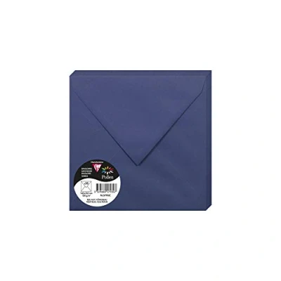 Abbildung von Clairefontaine 5793C Packung mit 20 Umschläge Pollen, Format 165 x 165mm, 120g, ideal für Einladungen und Korrespondenz, Königsblau, 1 Pack