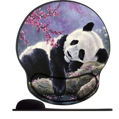 Abbildung von Gel Mauspad ergonomische Handgelenkauflage Einsames Tier Panda Office Komfort Mousepad Handgelenkpolster Handauflage Gelkissen Gelpolster für Computer Laptop Notebook