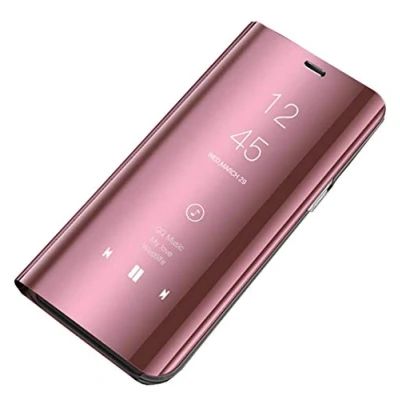 Abbildung von Galaxy S10 Plus Leder Hülle, Handyhülle Spiegel Schutzhülle Flip Tasche Case Cover für Samsung Plus, Stand Feature handyhuelle etui Bumper Hülle
