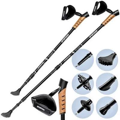 Abbildung von Sportana Nordic Walking Stöcke (1 St), Wanderstöcke Teleskopstock Trekkingstöcke ergonomisch Anti Schock
