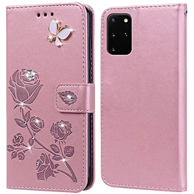 Abbildung von Hülle für Samsung Galaxy S20 Plus Handyhülle,Klappbar Tasche Case,Standfunktion,Kartenfach,Silikon Bumper,Stoßfeste Schutzhülle Cover