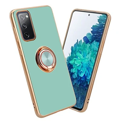 Abbildung von Cadorabo Hülle kompatibel mit Samsung Galaxy S20 FE Schutzhülle TPU Silikon Case Ring Design Kameraschutz Slim Kratzfest Weiche Gummi Rundumschutz für in Türkis