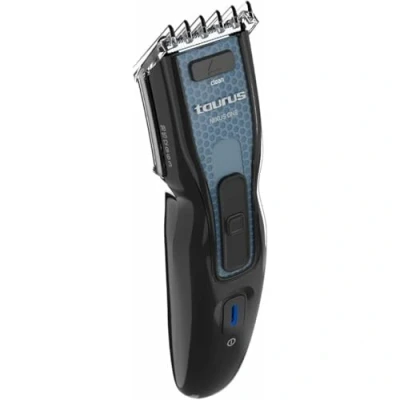 Abbildung von Taurus Nixus One Haarschneider aus Edelstahl, 7 Schnittstufen, 8000 U/min, Betriebsdauer 60 Min, kabellos, Safe Cut System, Click &amp; Clean Kopf, Zubehör im Lieferumfang enthalten