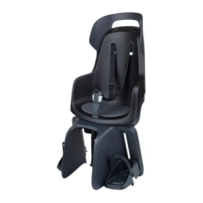 Abbildung von BOBIKE 8011500001 Fahrrad Rücksitz GO AVS+ für Kinder mit einem Maximalgewicht von 22 kg Verankerung am Gepäckträger, nur kompatibel in Schwarz