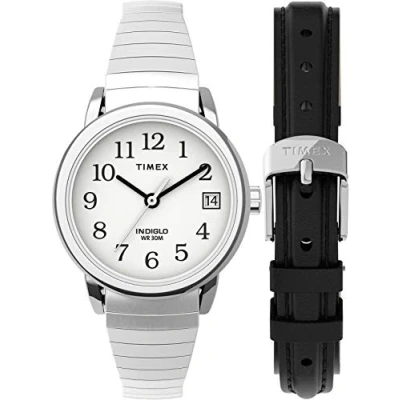 Abbildung von Timex Easy Reader 25mm TWG025200 Damenarmbanduhr und Lederarmband im Box Set