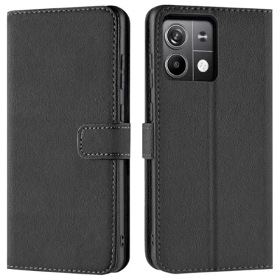 Abbildung von Verco Handyhülle für Xiaomi Redmi Note 13 5G Hülle, Bookcase Tasche Flipcover Case [Kartenfächer/Aufstellfunktion], Schwarz
