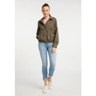 Abbildung von DREIMASTER Vintage Damen Leichtjacke XL / Militäroliv 100% Baumwolle