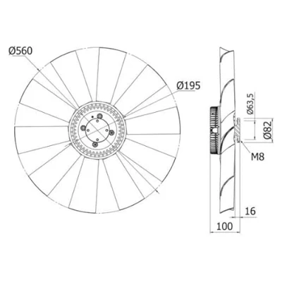 Abbildung von MAHLE ORIGINAL CFF 427 000S Lüfter 560mm thermisch