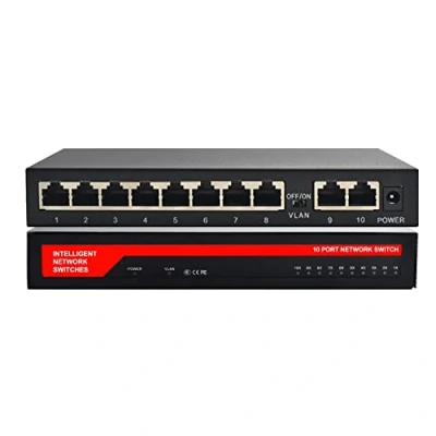 Abbildung von KuWFi 10 Ports Gigabit Netzwerk Switch, LAN Switch RJ45 Port Fast Ethernet Splitter, Verteiler 10/100/1000Mbps, Metal Fanless Plug and Play,Geeignet für Büro und Zuhause