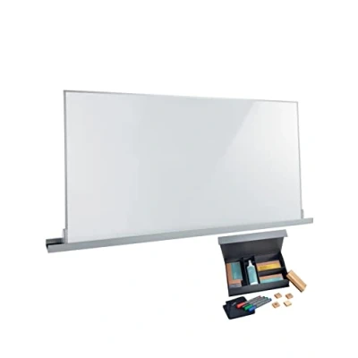 Abbildung von SIGEL MUB05 Meet up Set: 1x mobiles Whiteboard 90x180cm, magnetisch, beidseitig beschreibbar, silberner Rahmen, Wandschiene und Starterset (Marker, Magnete, Reinigungsmittel)
