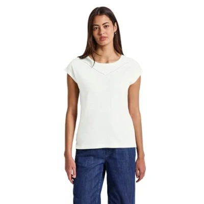 Abbildung von Street One Damen 3226375 Shirt mit Dekotape, Off White, 36