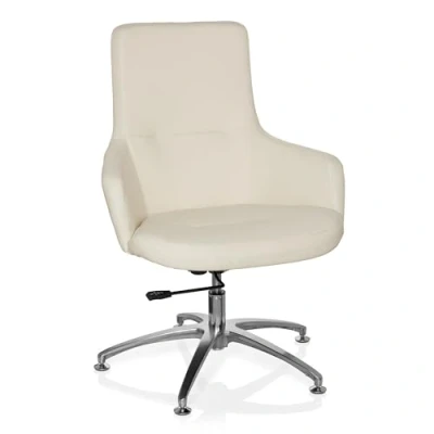 Abbildung von hjh OFFICE 670580 Lounge Sessel Shake 300 Kunstleder Weiß moderner Sessel, Clubsessel, Cocktailsessel, höhenverstellbar