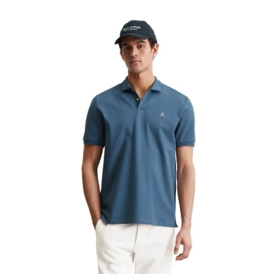 Abbildung von Marc O&#039;Polo Short Sleeve Button Placket Slits AT HEM Embroidery ON Chest Poloshirt, Herren, Größe: XL, Storm