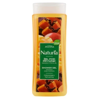 Abbildung von JOANNA Naturia Duschgel Extrakt aus Mango und Papaya Gründlich Gereinigte Erfrischte Haut Damen Pflegedusche für Angenehmer Duft 300 Ml