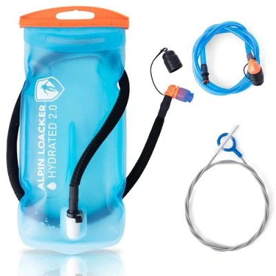 Abbildung von ALPIN LOACKER Outdoor Trinkblase mit Trinkschlauch für Sport und I super leichte Wasserblase Trinkbeutel zum Wandern Trinksystem BPA frei, 3L