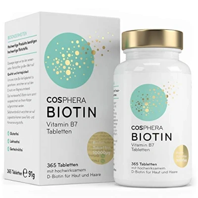 Abbildung von Cosphera Körperpflegemittel Biotin Tabletten Hochdosiert mit 10.000, 1 tlg.