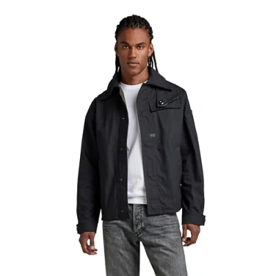 Abbildung von G STAR RAW Herren High Collar Overshirt, Schwarz (caviar D21981 9288 D301), XL