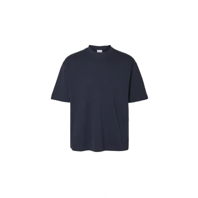 Abbildung von Selected Homme Slhlooseoscar Oneck TEE Tshirt basic, Herren, Größe: Small, Sky captain