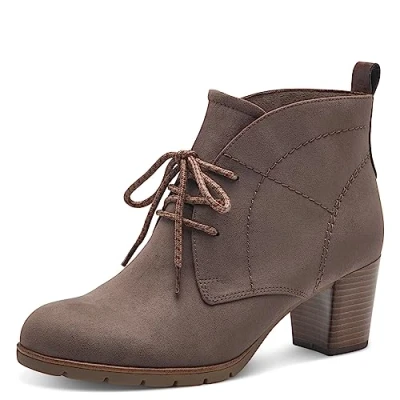Abbildung von MARCO TOZZI Damen Stiefeletten mit Absatz zum Schnüren Vegan, Braun (Pepper Comb), 40 EU