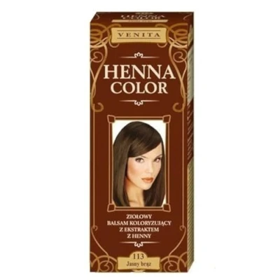 Abbildung von Henna Color 113 Hellbraun Haarbalsam Haarfarbe mit Farbeffekt, natürliche Haarfarbe, Huhn, Eco