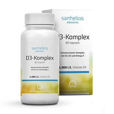 Abbildung von Sanhelios Vitamin D3 Sonnenvitamin komplex mit K2