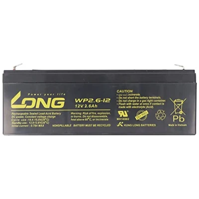 Abbildung von Kung Long WP2.6 12 F1 Blei Vlies Akku, 12Volt, 2,6Ah mit 4,8mm Faston Anschluss
