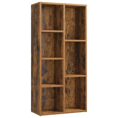 Abbildung von VASAGLE Bücherregal, Regal mit 7 Fächern, Trennwand, Präsentation, für Wohnzimmer, Schlafzimmer, Büro, 24 x 50 106 cm, rustikales Braun LBC27BX