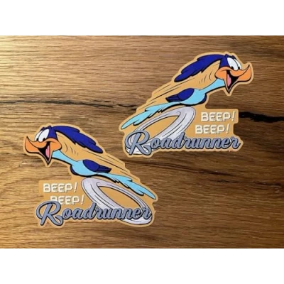 Abbildung von vinskool 2X Road Runner Aufkleber 10x8cm / 20x16cm 30x24cm Kult Sticker Set Oldschool Hotrod V8 USA Muscle Car Oldtimer Tuning Biker Cafe Racer Auto Motorrad (20x16cm)