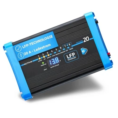 Abbildung von ECTIVE 12V 20A LiFePo4 Batterieladegerät für Lithium Batterien Batterie Ladegerät (20 mA)
