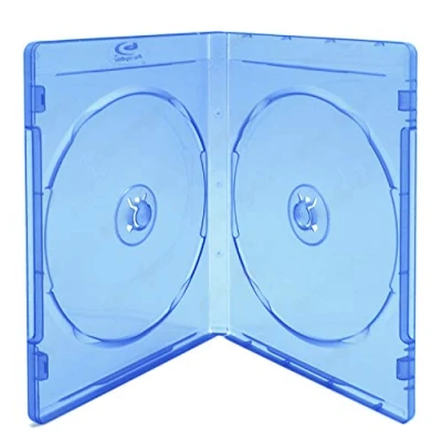 Abbildung von Energmix 50 Blu Ray Hüllen für je 2 Discs Mit Logo blau transparent im 50er Pack