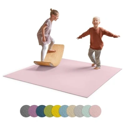 Abbildung von Ehrenkind® Made in Germany Anti Rutsch Krabbelmatte Oeko Tex Matten Spielmatte Baby 180x180 cm Rosé