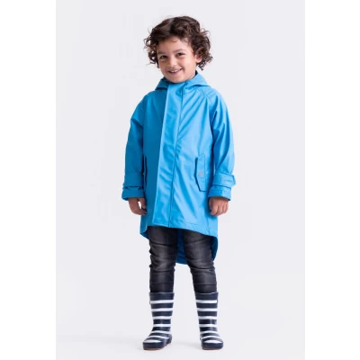 Abbildung von BMS Kinder Regenmantel 100% wasserdicht hellblau 134