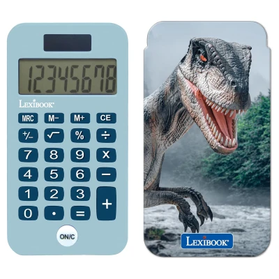 Abbildung von Lexibook, Dinosaurier Taschenrechner mit Schutzhülle, konventionelle und erweiterte Rechnerfunktionen, Batterie solarbetrieben, Blau, C45DINO