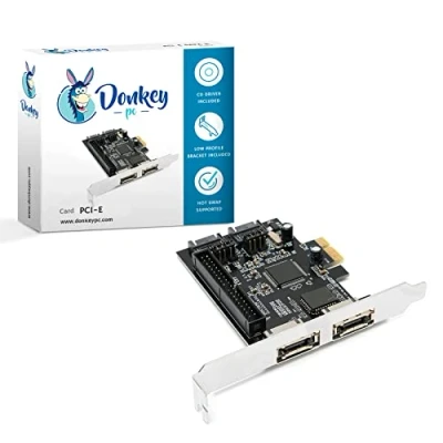 Abbildung von Donkey pc SATA/eSATA und IDE Controller Karte in PCI Express Port (PCI E) (2 SATA (oder eSATA) + 2 ATA
