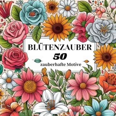 Abbildung von Blütenzauber das Malbuch für Erwachsene: Blumen Ausmalbuch mit 50 zauberhaften Motiven zur Förderung von Entspannung und Kreativität
