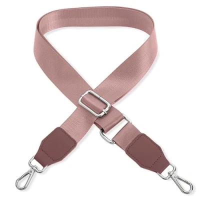 Abbildung von Schultergurt für Handtasche Laptoptasche Roségold [Metallfarbe: Silber] Länge verstellbar 89 142 cm Breite 3,8 Ersatz Gurt Band Schulterriemen Strap Umhängegurt