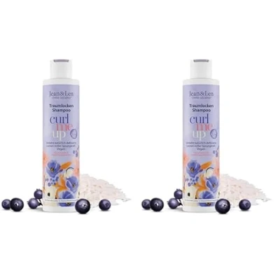 Abbildung von Jean &amp; Len Traumlocken Shampoo Reiswasser Açaibeere, für lockiges welliges Haar, verleiht Sprungkraft Volumen, fruchtiger Beeren Duft, Haarshampoo, ohne Parabene Silikone, vegan, 300 ml