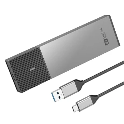 Abbildung von SANZANG M.2 NVMe Gehäuse SSD mit 10 Gbit/s Übertragung, USB 3.2 Adapter für 2230 2242 2260 2280 PCIe M Key &amp; M+B (werkzeuglos, Typ C auf A)