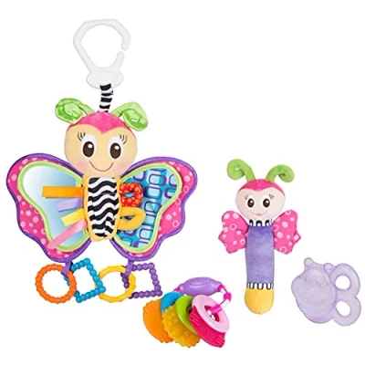 Abbildung von Playgro Spiel und Beißring Geschenkset Schmetterling, 4 teilig, Ab 0 Monaten, Mehrfarbig, 40198