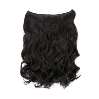 Abbildung von CAISHA 50cm 1 Tresse Extension mit Gummiband Extensions Haarverlängerung Haarteil Leicht Gewellt Schokobraun E103