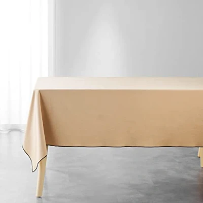 Abbildung von Douceur d&#039;Intérieur, Tischdecke, rechteckig, 140 x 240 cm, Mistraline, Beige, recycelte Baumwolle