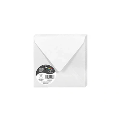 Abbildung von Clairefontaine 50038C Packung mit 20 Umschläge Pollen, 140 x 140mm, 135g, Perlmutt Weiß