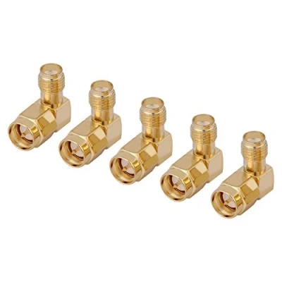 Abbildung von Walfront 5 Stück SMA Stecker auf Buchse 90 Grad Winkeladapter und HF Koaxial Koaxialkabel Verlängerungskabel
