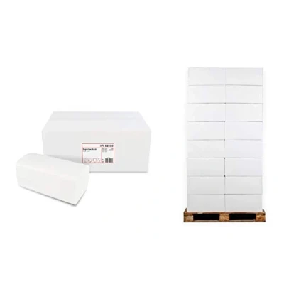Abbildung von Hypafol Papierhandtücher für Spender weiß 2 lagig, 24x21 cm 128000 Blatt, 512 x 250 Blatt praktischer V Falz Handtuchspender in Toiletten, Büros, Praxen &amp; Studios